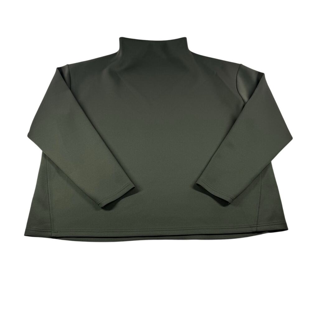 ADAY Like A Boss Pullover Sweater XL Moss Green Scuba Mock Neck Boxy Capsule